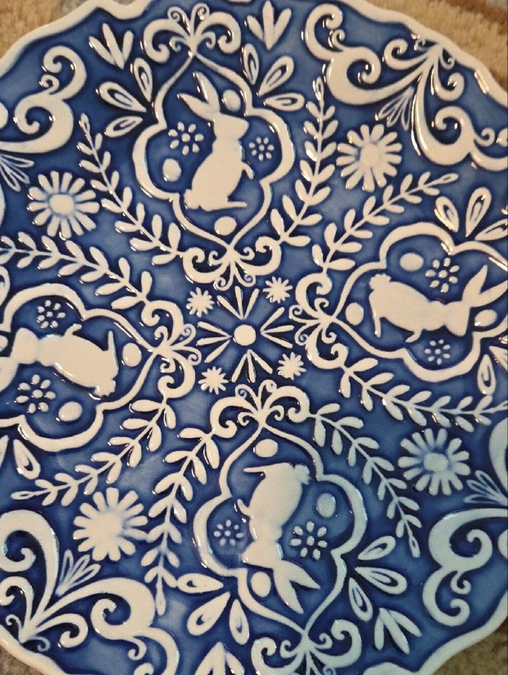 Pier 1 Blue and White Decorative Ceramic Plates (Set of 2)